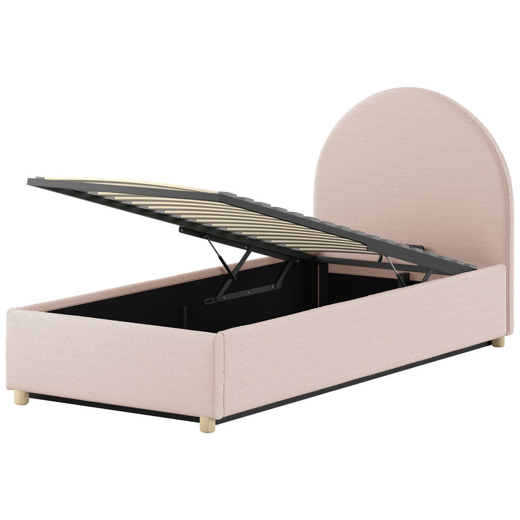 Thumbnail - Vipack Kinder-/Juniorbett, Rosa, Holz, Pinie, massiv, Uni, 90x200 cm, Lattenrost, Bettkasten,Federholzleisten verleimt, ...