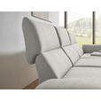 ECKSOFA  in Flachgewebe Silberfarben Armteilverstellung, Relaxfunktion, Drehsitzfunktion  255-365/175-224 cm  - Silberfarben/Schwarz, Design, Textil/Metall (255-365/175-224cm) - Dieter Knoll