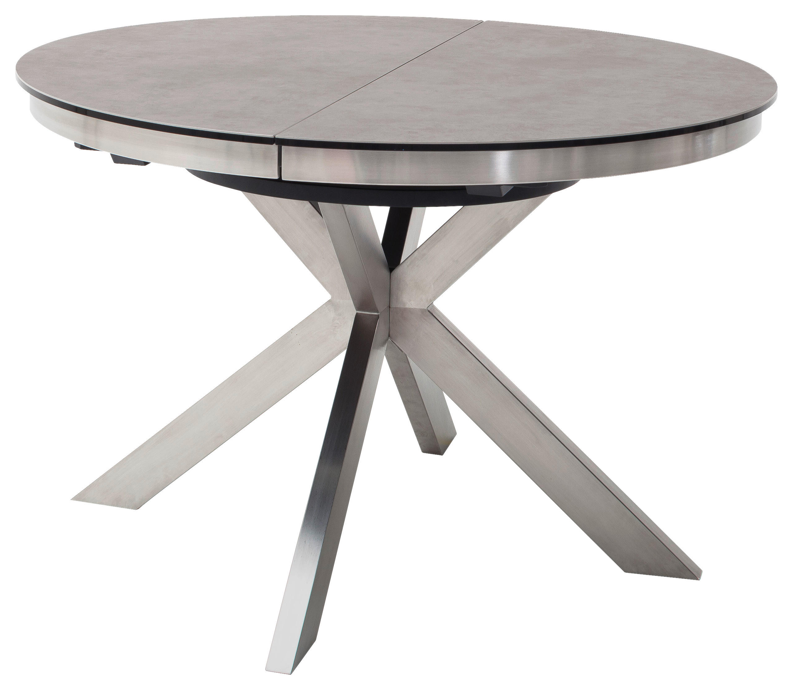 ESSTISCH in Metall, Keramik 120/120/76 cm  - Edelstahlfarben/Anthrazit, Design, Keramik/Metall (120/120/76cm) - Livetastic