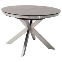 ESSTISCH in Metall, Keramik 120/120/76 cm  - Edelstahlfarben/Anthrazit, Design, Keramik/Metall (120/120/76cm) - Livetastic