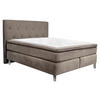 KONTINENTALSÄNG 180/200 cm  i beige  - beige/grå, Design, metall/trä (180/200cm) - Elegando
