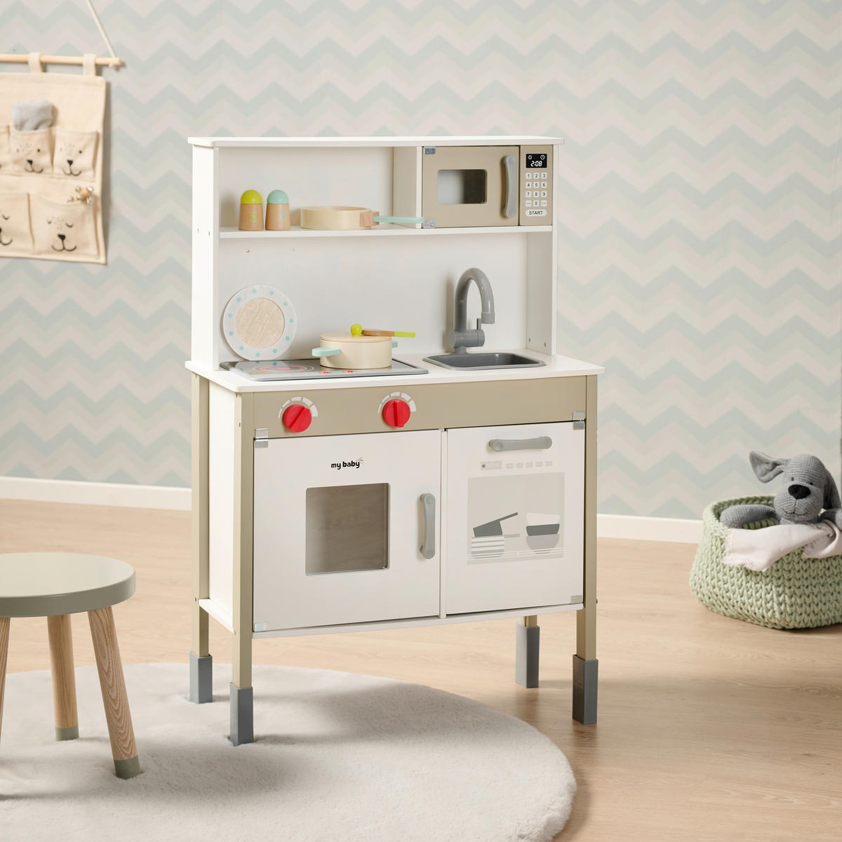 KINDERKÜCHE - Schwarz/Weiß, Basics, Holz/Holzwerkstoff (60/90/30cm) - My Baby Lou