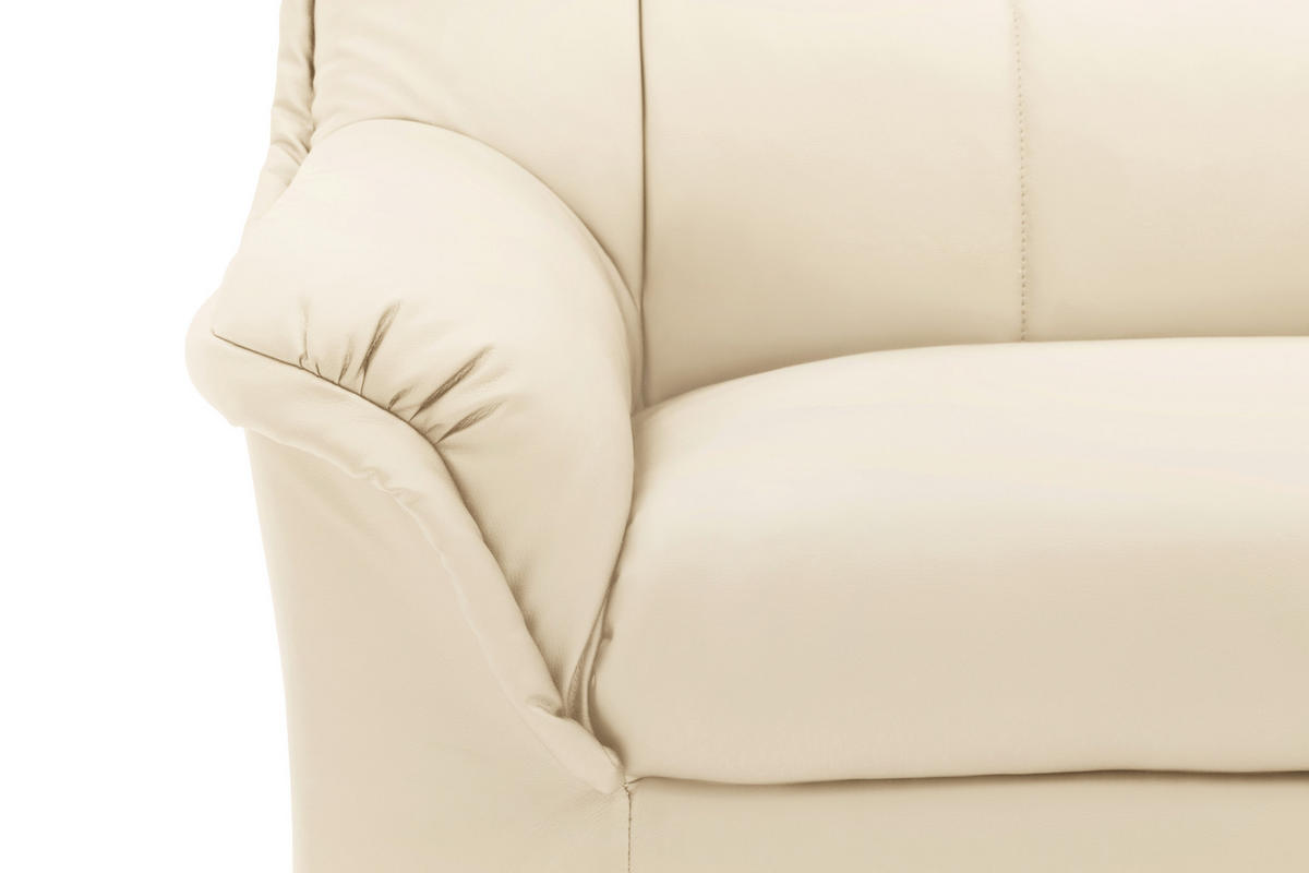 2-SITZER-SOFA BERLIN FK Lederlook Beige  - Beige/Schwarz, KONVENTIONELL, Kunststoff/Textil (144/89/87cm) - MID.YOU