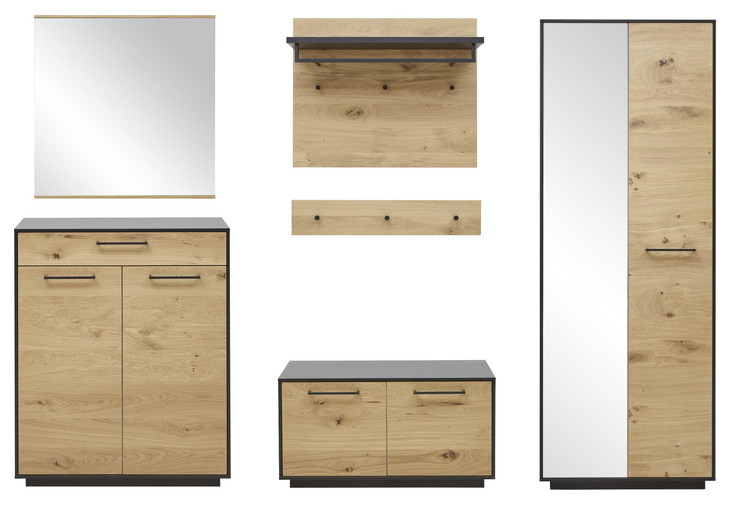 GARDEROBE 7-teilig  in 275/193/40 cm  - Design, Holz (275/193/40cm) - Dieter Knoll