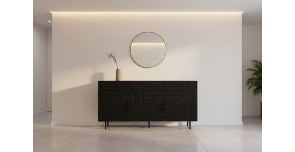 SIDEBOARD  170/80/40 cm 3 Schublade(n)  - Schwarz, LIFESTYLE, Holz/Metall (170/80/40cm) - Landscape