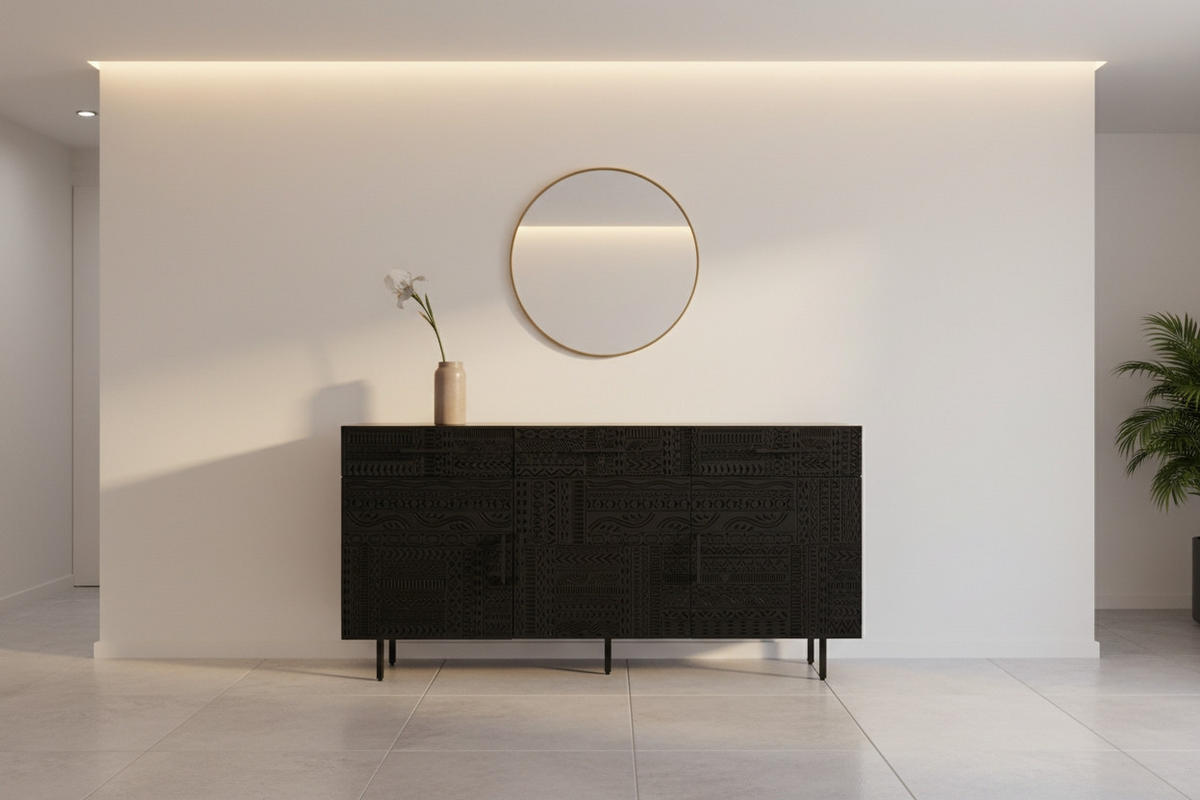SIDEBOARD  170/80/40 cm 3 Schublade(n)  - Schwarz, LIFESTYLE, Holz/Metall (170/80/40cm) - Landscape