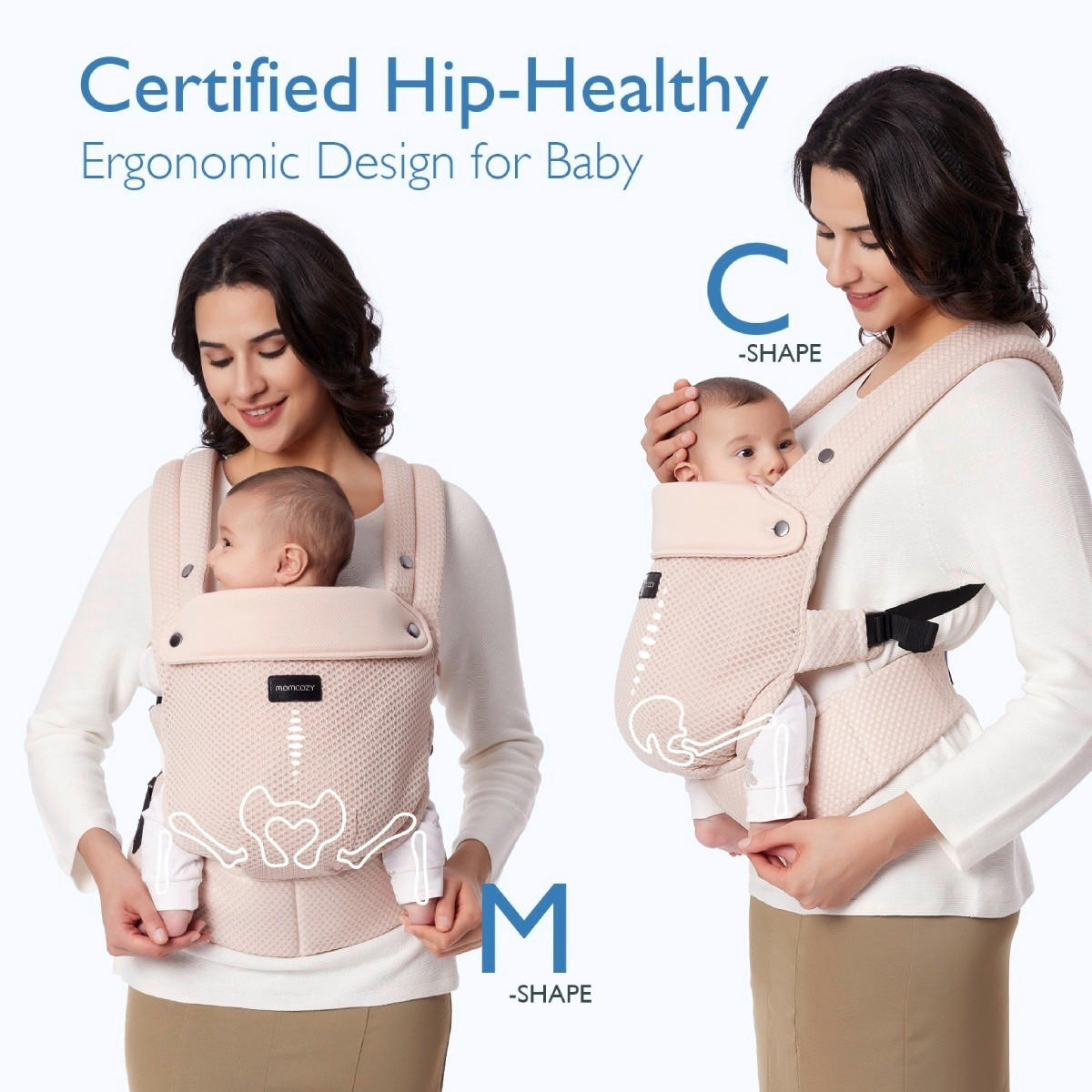 BABYTRAGE CARRIER AIR MESH  - Pink, Basics, Textil (16/31/14,5cm) - Momcozy