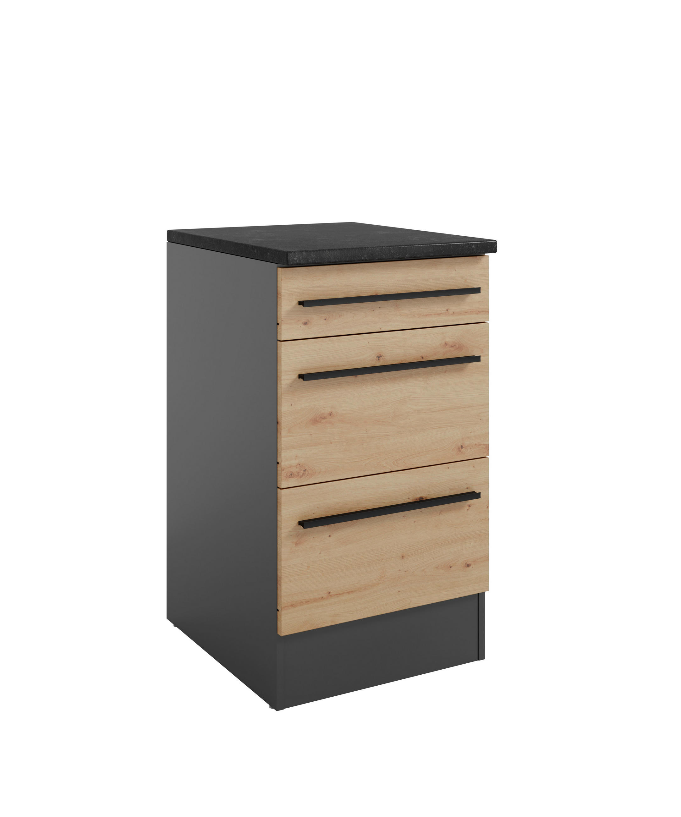 SCHUBKASTENUNTERSCHRANK 50/90/60 cm  in Anthrazit, Eiche Artisan  - Anthrazit/Schwarz, Design, Holzwerkstoff/Kunststoff (50/90/60cm) - P & B