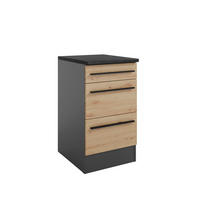 SCHUBKASTENUNTERSCHRANK 50/90/60 cm  in Anthrazit, Eiche Artisan  - Anthrazit/Schwarz, Design, Holzwerkstoff/Kunststoff (50/90/60cm) - P & B