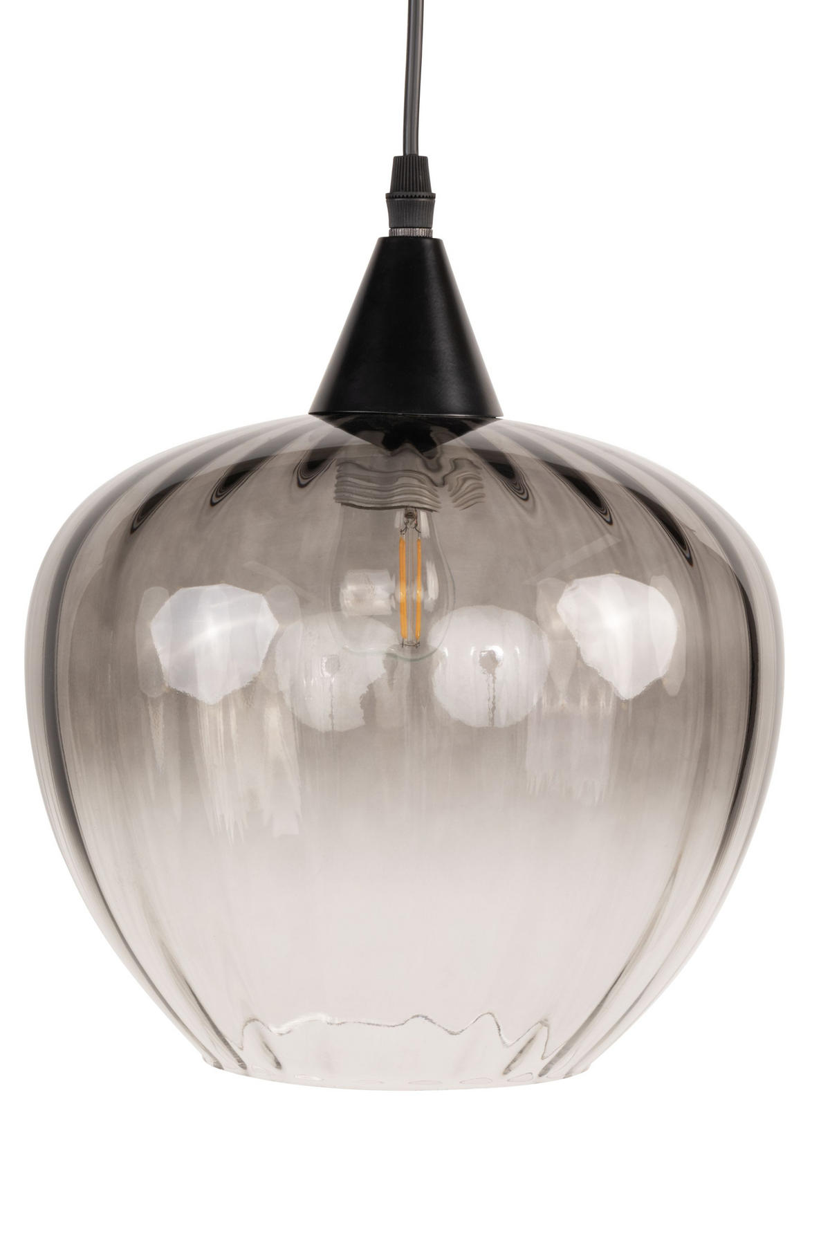 HÄNGELEUCHTE 23/150 cm  - Schwarz/Grau, Basics, Glas/Metall (23/150cm) - Dieter Knoll
