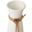 VASE 20 cm  - Naturfarben/Weiß, Basics, Keramik/Textil (8,5/20cm) - Ambia Home