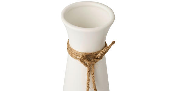 VASE 20 cm  - Naturfarben/Weiß, Basics, Keramik/Textil (8,5/20cm) - Ambia Home