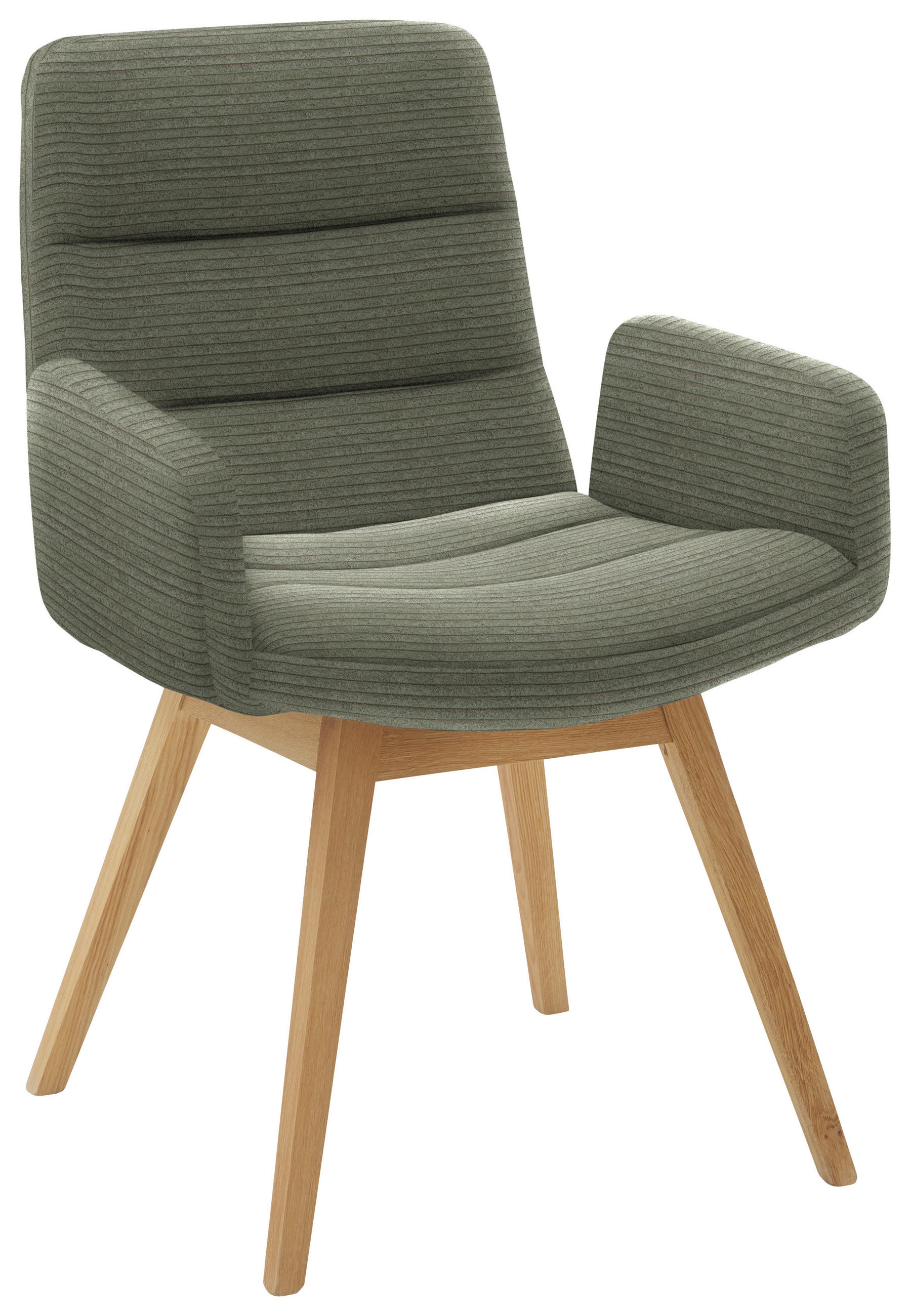 ARMLEHNSTUHL  in Cord  - Graugrün/Naturfarben, Design, Holz/Textil (61/88/66cm) - Dieter Knoll