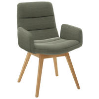 ARMLEHNSTUHL  in Cord  - Graugrün/Naturfarben, Design, Holz/Textil (61/88/66cm) - Dieter Knoll