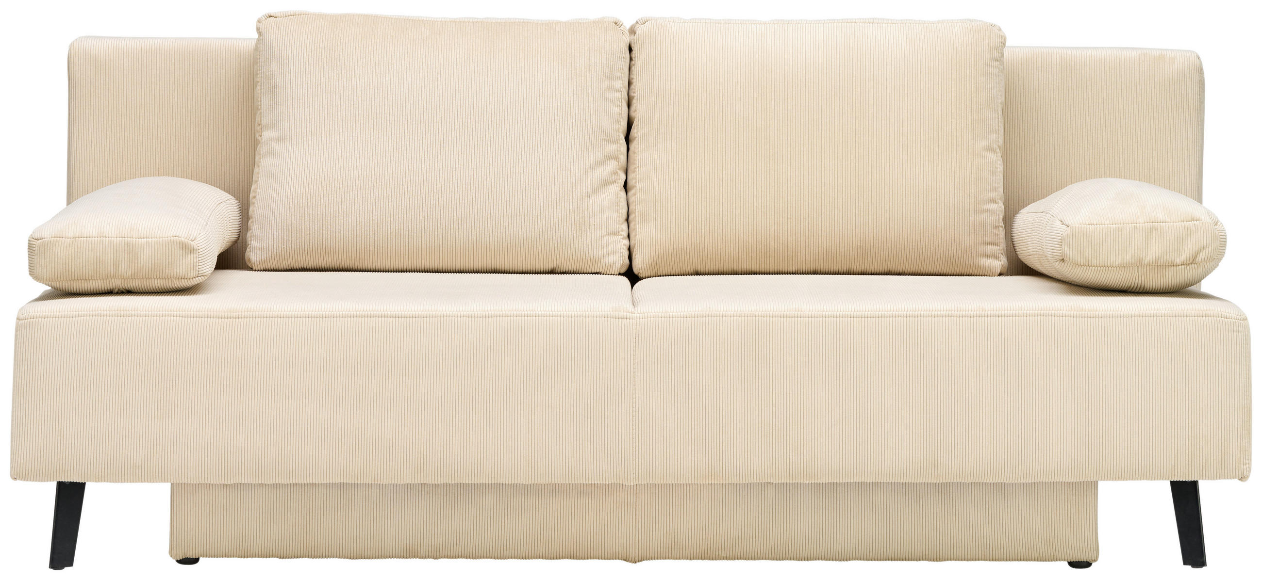 SCHLAFSOFA Spicy in Cord Beige  - Beige/Schwarz, Design, Textil/Metall (193/85/88cm) - Novel