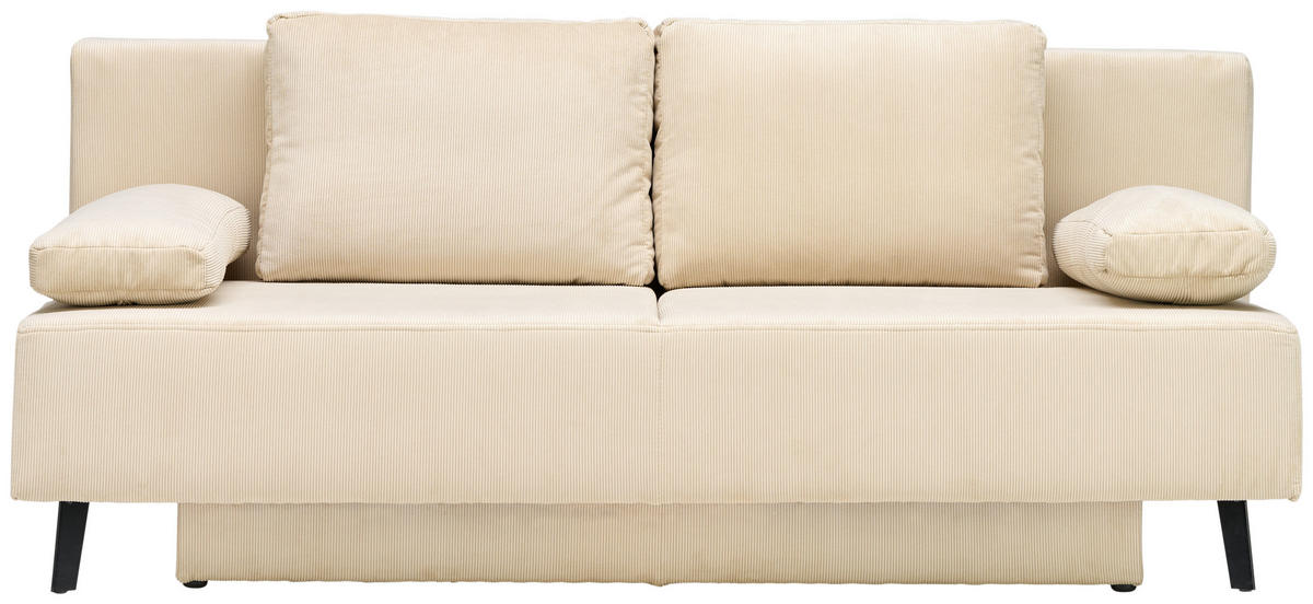SCHLAFSOFA Spicy in Cord Beige  - Beige/Schwarz, Design, Textil/Metall (193/85/88cm) - Novel