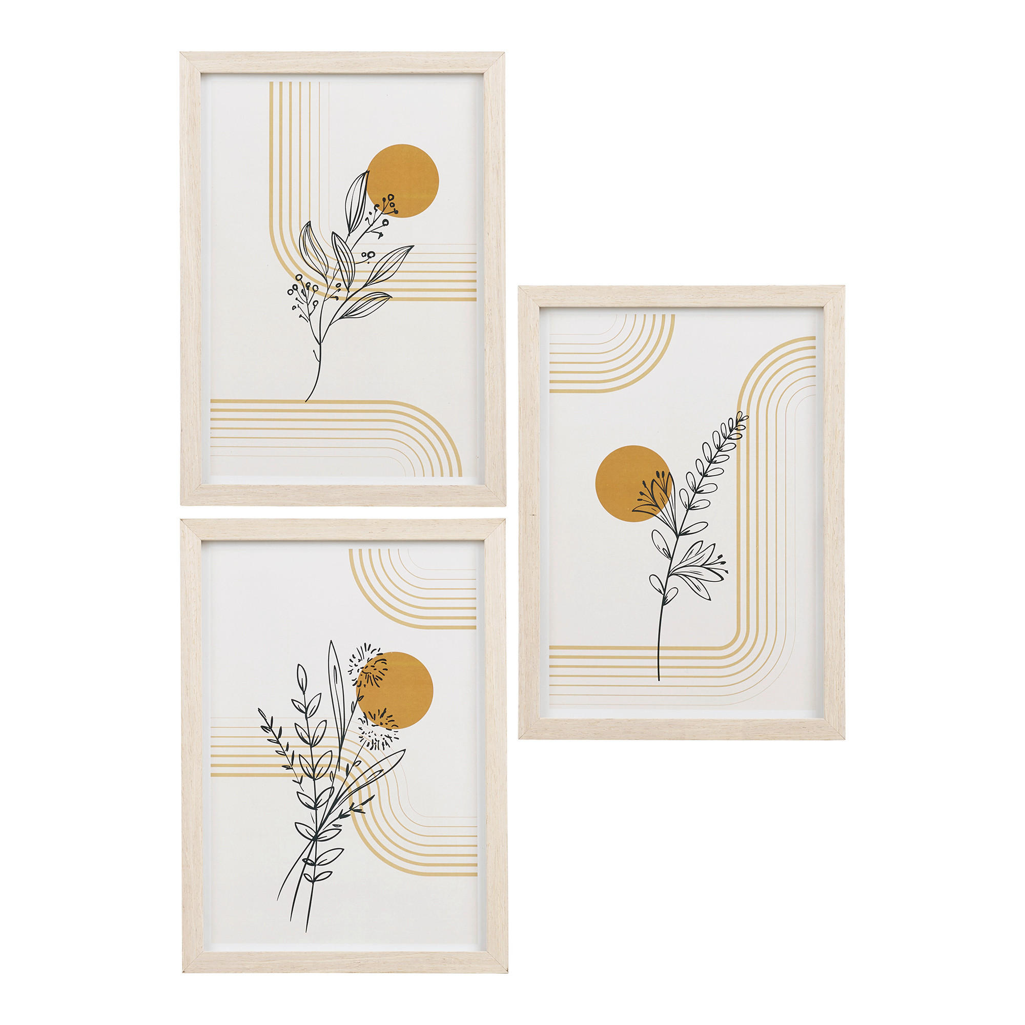 SET FOTORAMAR  - beige, Basics, trämaterial/glas