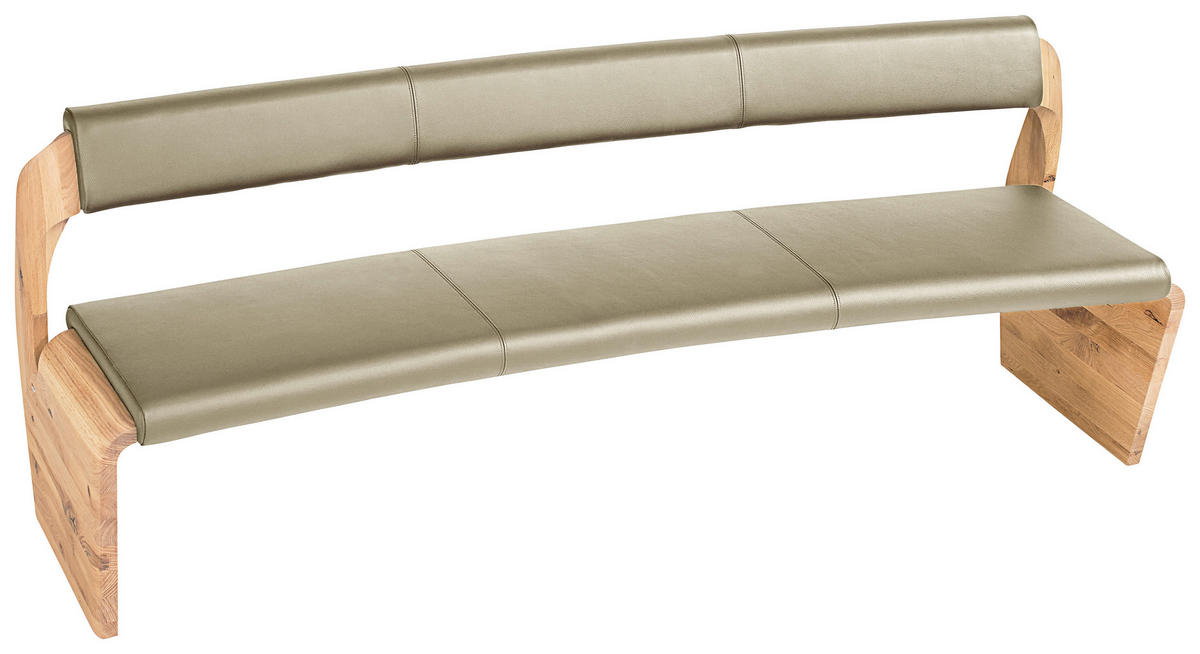 SITZBANK 227/84/70 cm  in Eichefarben, Beige  - Eichefarben/Beige, Natur, Leder/Holz (227/84/70cm) - Voglauer