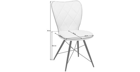 STUHL in Metall, Textil Schwarz, Weiß - Schwarz/Weiß, Design, Textil/Metall (49/90/61cm) - Hom`in
