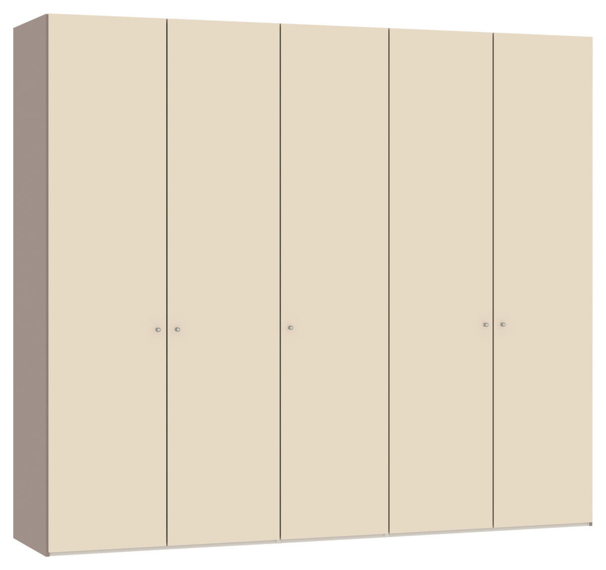 DREHTÜRENSCHRANK 253/220/59 cm,  in Creme, Hellbraun, 5-türig  - Hellbraun/Silberfarben, Design, Glas/Holzwerkstoff (253/220/59cm) - Jutzler