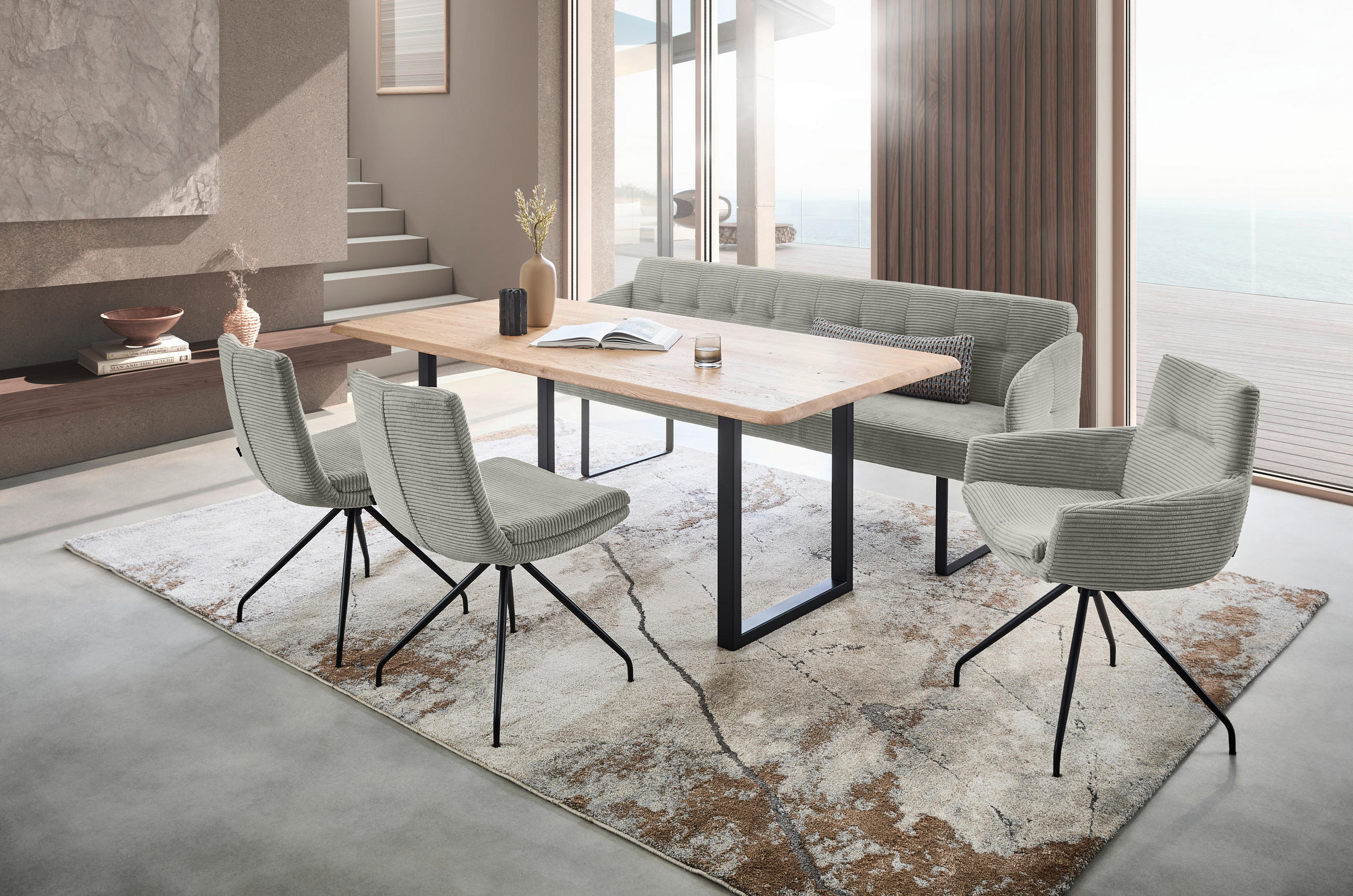 STUHL - Greige/Schwarz, Design, Textil/Metall (50/85/64cm) - Musterring