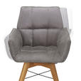ARMLEHNSTUHL drehbar  in Flachgewebe  - Wildeiche/Eichefarben, Design, Holz/Textil (61/87/63cm) - Waldwelt