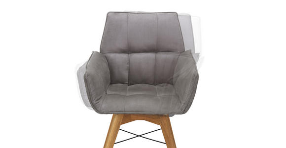 ARMLEHNSTUHL drehbar in Flachgewebe - Wildeiche/Eichefarben, Design, Holz/Textil (61/87/63cm) - Waldwelt