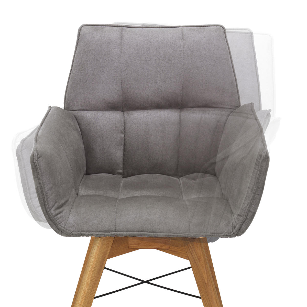 ARMLEHNSTUHL  in Flachgewebe  - Wildeiche/Eichefarben, Design, Holz/Textil (61/87/63cm) - Waldwelt