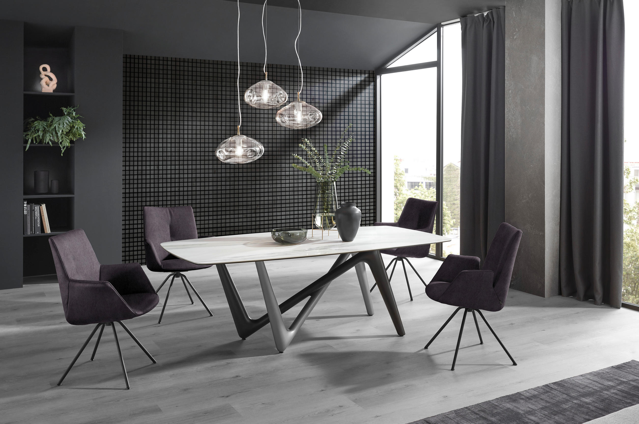 ARMLEHNSTUHL  in Stahl Echtleder pigmentiert  - Schwarz/Mokka, Design, Leder/Metall (60/90/61cm) - Dieter Knoll
