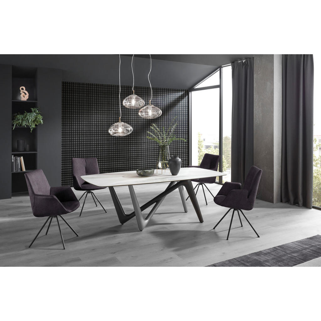 Thumbnail - Dieter Knoll Armlehnstuhl, Schwarz, Mokka, Metall, Leder, Echtleder, Semi-Anilinleder, Rundrohr, 65x91x63 cm, Beinauswah...