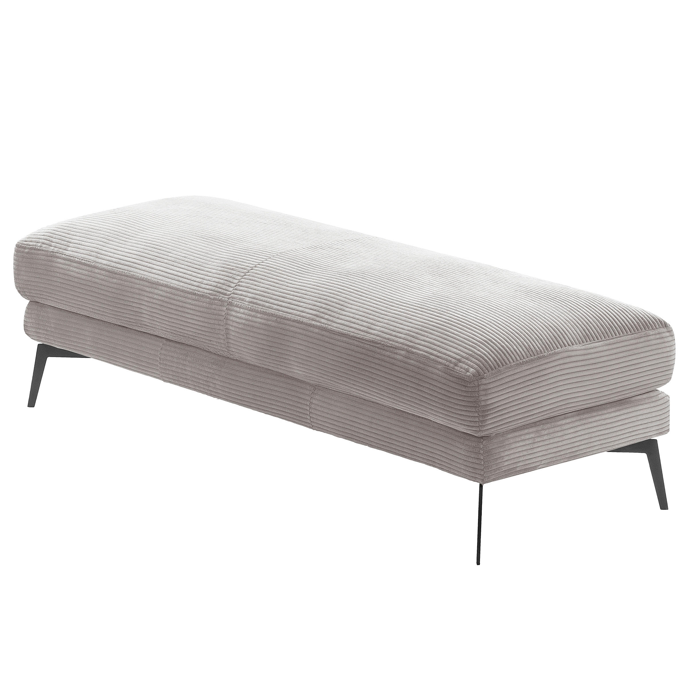 HOCKER BERLIN Cord Hellgrau  - Hellgrau/Schwarz, Design, Textil/Metall (163/46/62cm) - Livetastic