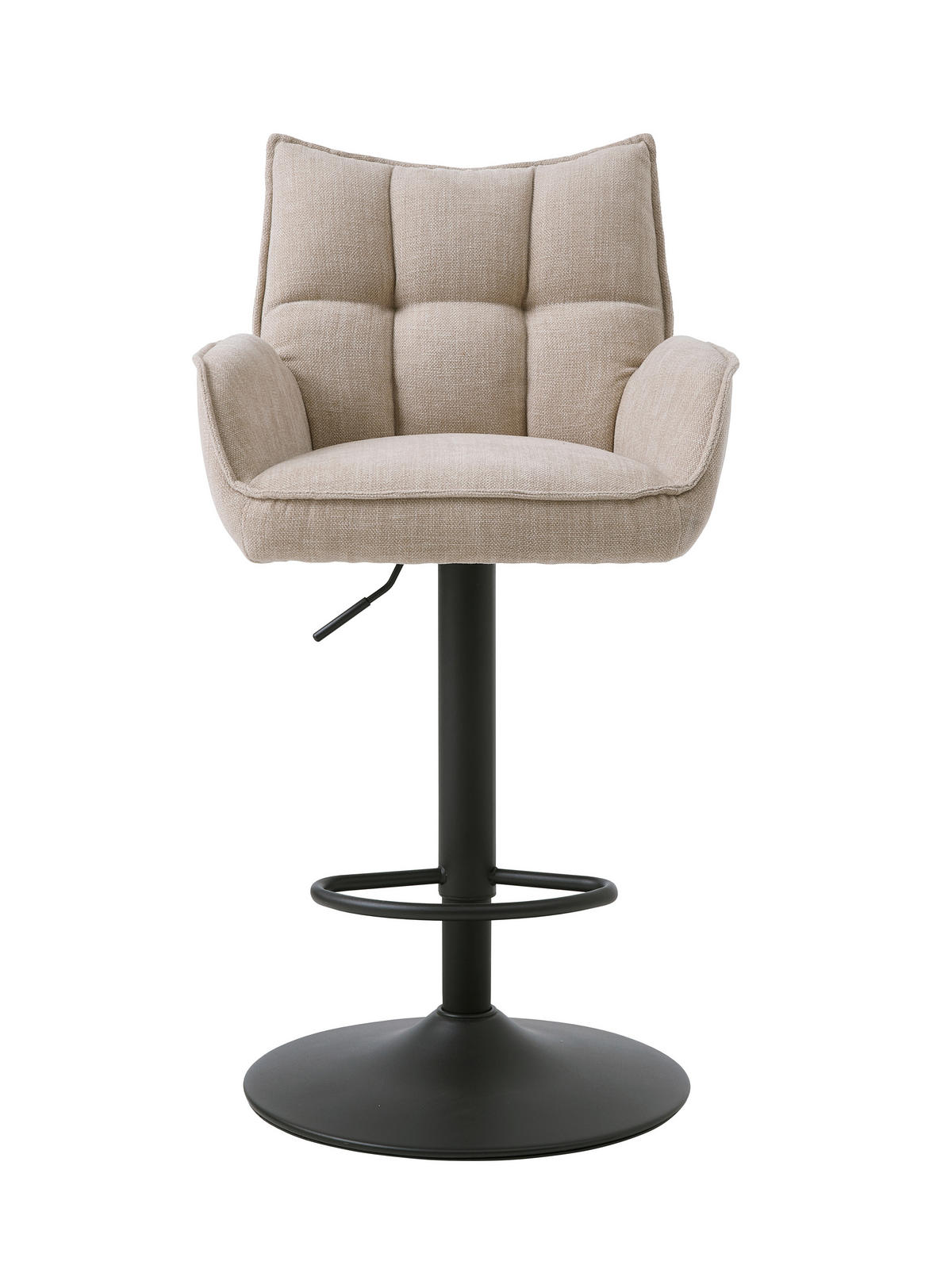 BARHOCKER-SET Creme, Beige Sitzfläche 360° drehbar, gepolsterte Armlehnen  - Beige/Creme, MODERN, Textil/Metall (52/98,5-113,5/53cm) - Livetastic