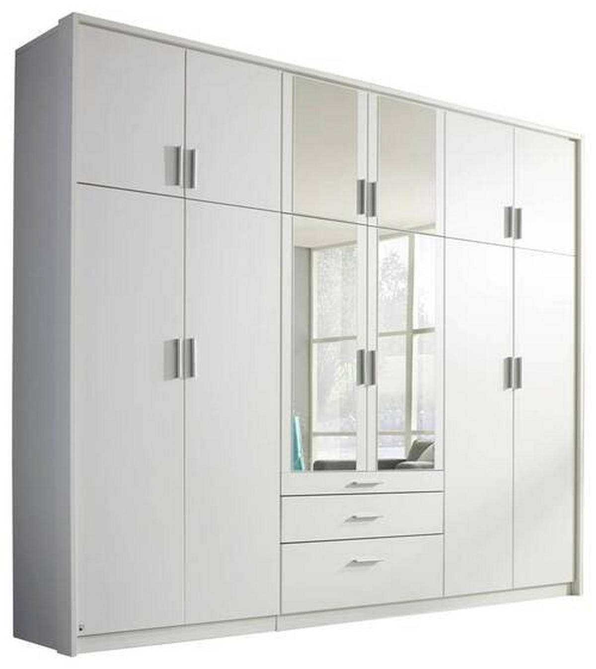 NYÍLÓAJTÓS SZEKRÉNY átlátszó, fehér  - fehér/átlátszó, Design, műanyag/faalapú anyag (275/231/56cm) - Rauch Möbel