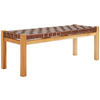 HOCKERBANK in Holz, Leder Cognac  - Hellbraun/Cognac, Basics, Leder/Holz (120/45/43cm) - MID.YOU