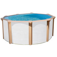 POOL STEELY DE LUXE SUPREME 360/132 cm  - Braun/Weiß, Basics, Kunststoff (360/132cm)