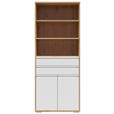 AKTENSCHRANK Weiß, Eichefarben  - Eichefarben/Weiß, KONVENTIONELL, Holzwerkstoff (80/198/41cm) - Carryhome