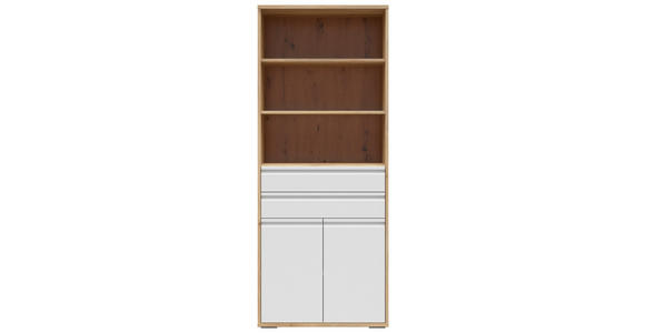 AKTENSCHRANK Weiß, Eichefarben  - Eichefarben/Weiß, KONVENTIONELL, Holzwerkstoff (80/198/41cm) - Carryhome
