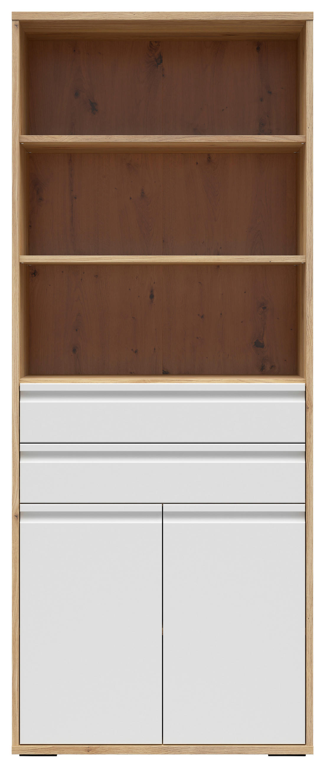 AKTENSCHRANK Weiß, Eichefarben  - Eichefarben/Weiß, KONVENTIONELL, Holzwerkstoff (80/198/41cm) - Carryhome