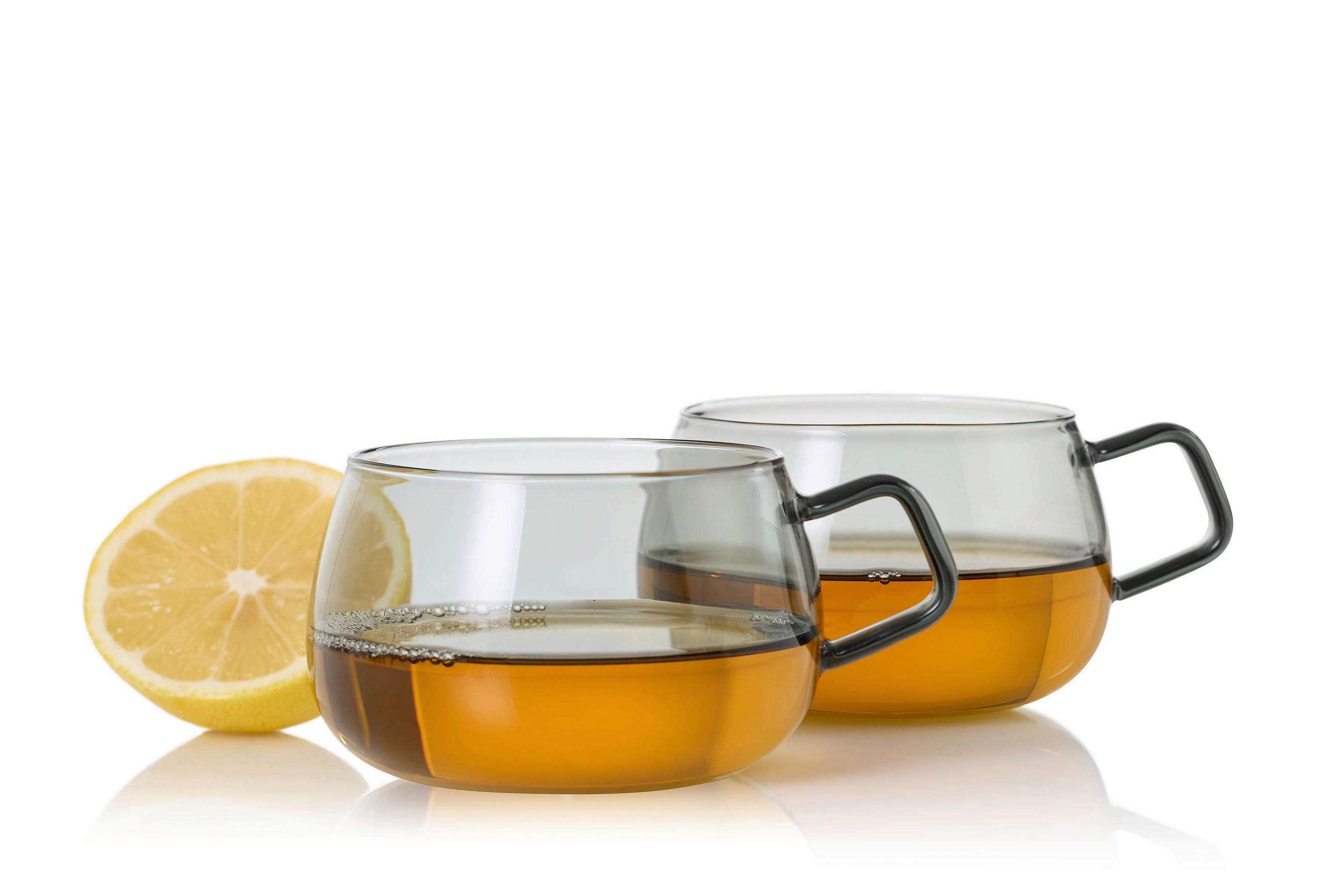TEEGLÄSERSET  2-teilig  - Grau, Design, Glas (10/6,5cm) - AdHoc