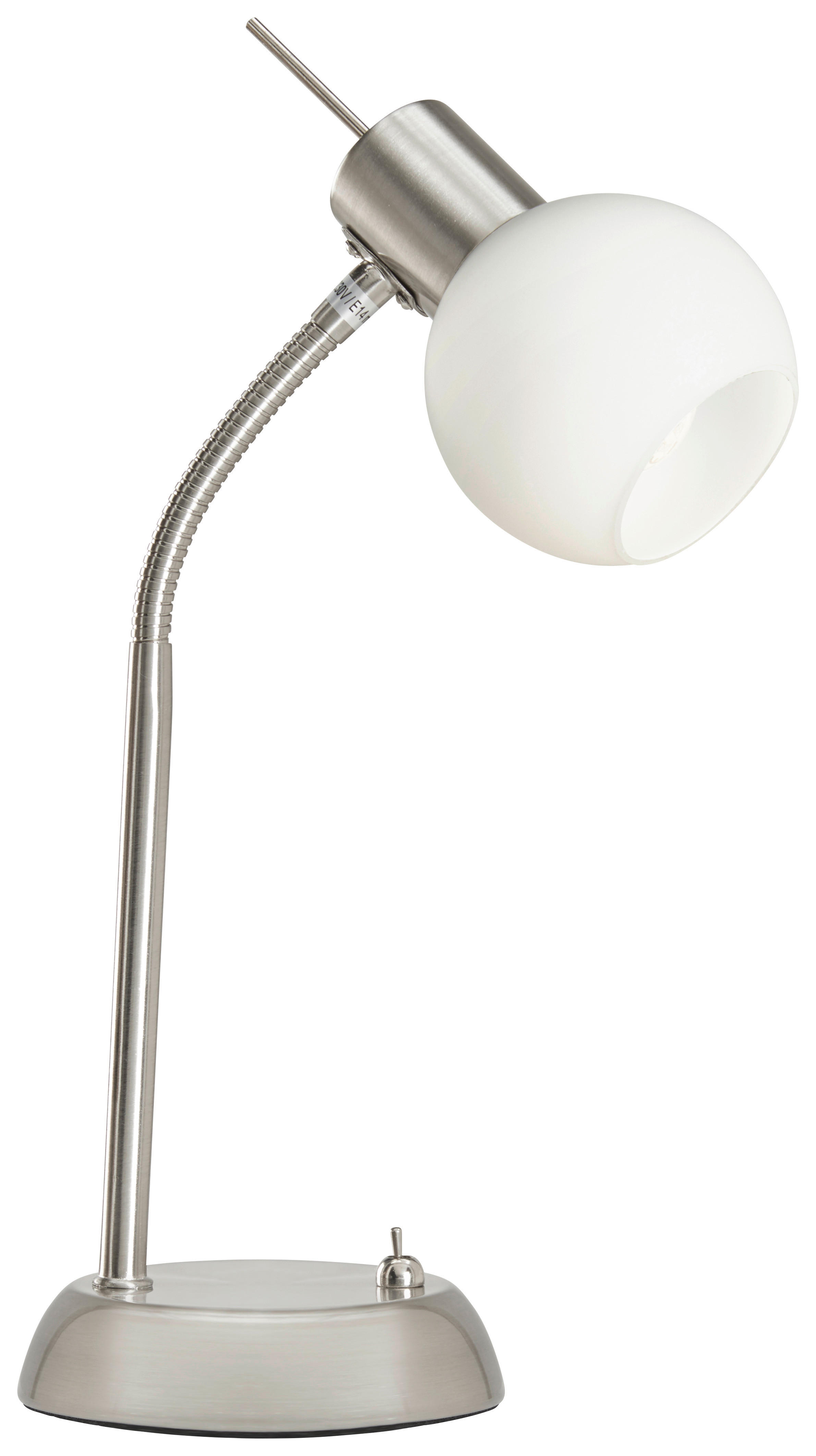 LED LAMPA NA PÍSACÍ STÔL, 30 cm - biela/niklová, Basics, kov/sklo (30cm) - Novel