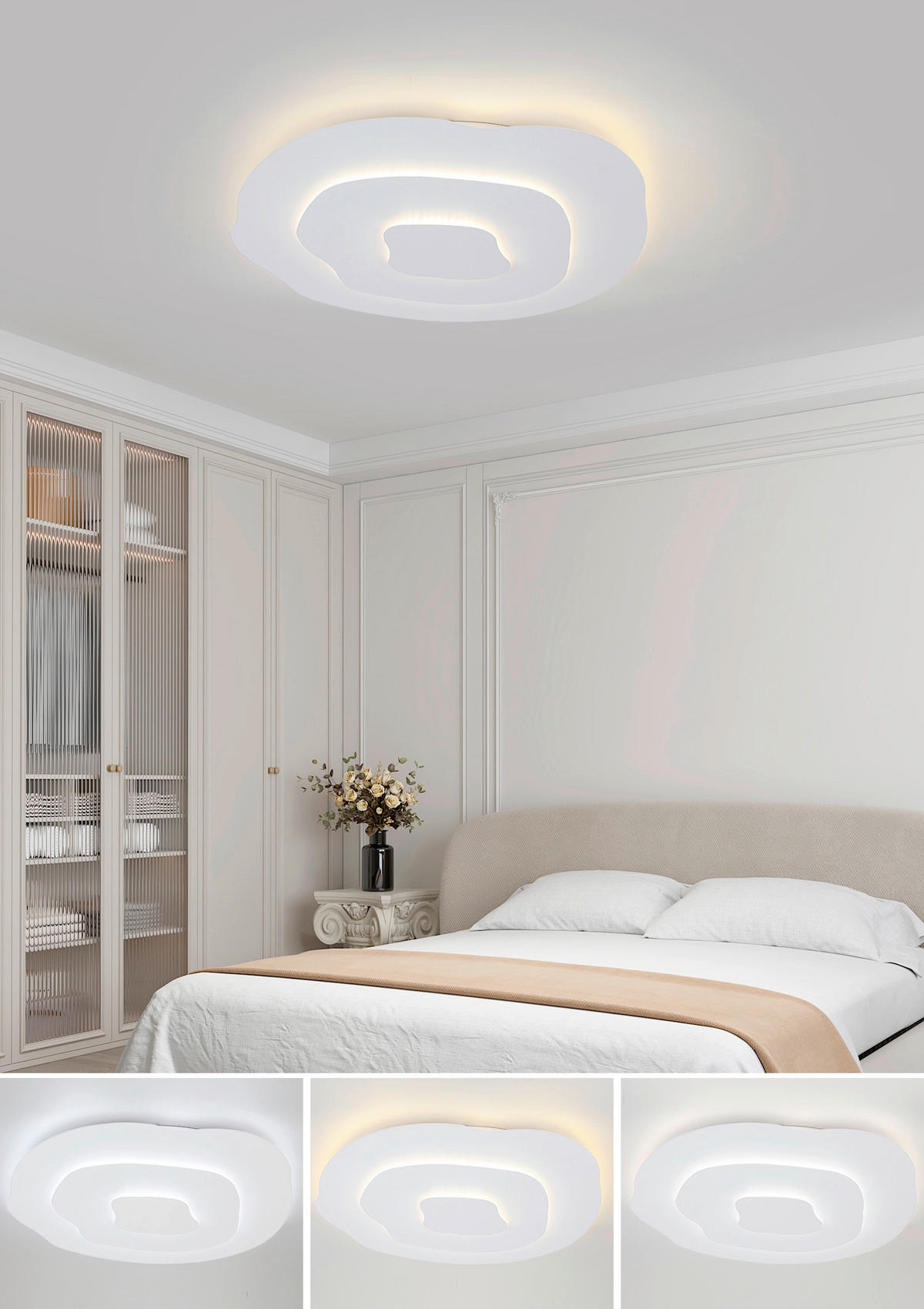 DECKENLEUCHTE  60/5,5 cm    - Weiß, Design, Kunststoff/Metall (60/5,5cm) - Collet's Monde