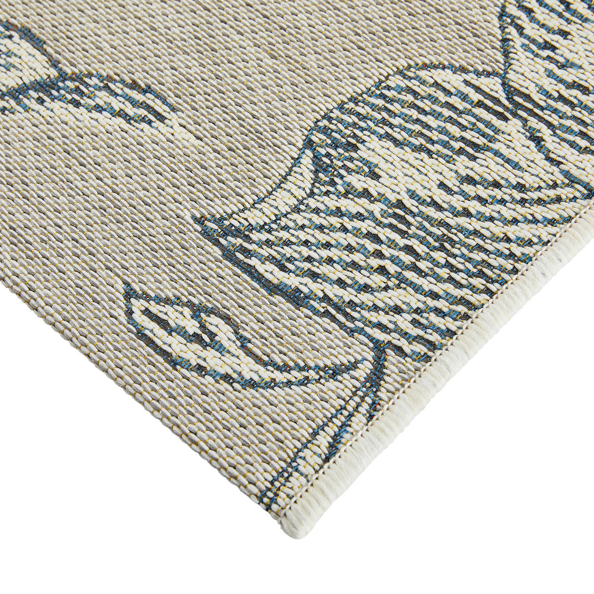 OUTDOORTEPPICH 123/180 cm Milano Blau, Silberfarben  - Blau/Silberfarben, KONVENTIONELL, Kunststoff (123/180cm) - Ambia Garden