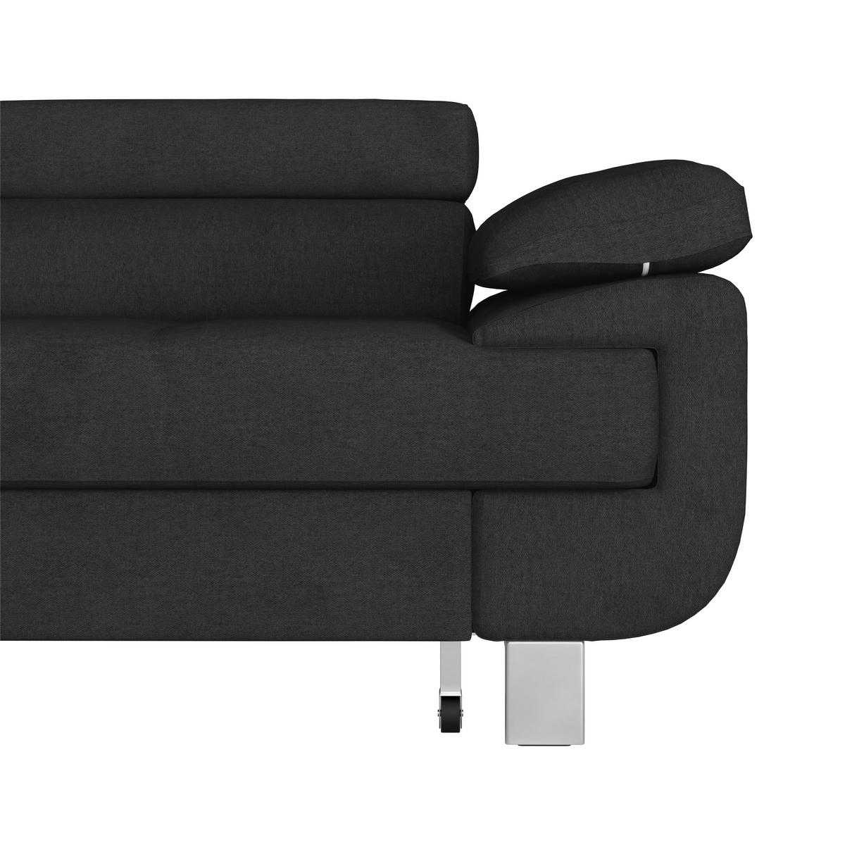 HÖRNSOFFA i dräll svart  - svart, Modern, metall/textil (230/270cm) - MID.YOU