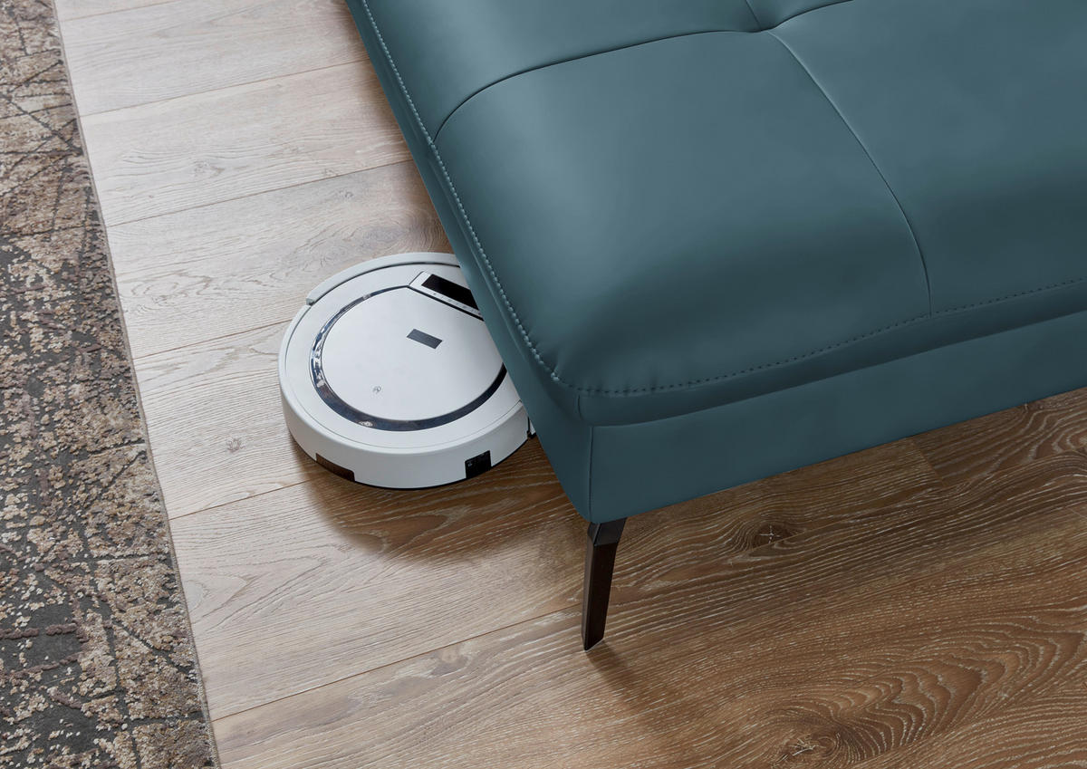 WOHNLANDSCHAFT in Echtleder Blau  - Blau/Schwarz, Design, Leder/Metall (181/336/206cm) - Beldomo Speed