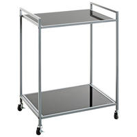 SERVIERWAGEN in Grau, Schwarz  - Schwarz/Grau, Trend, Glas/Kunststoff (50/36/69cm)