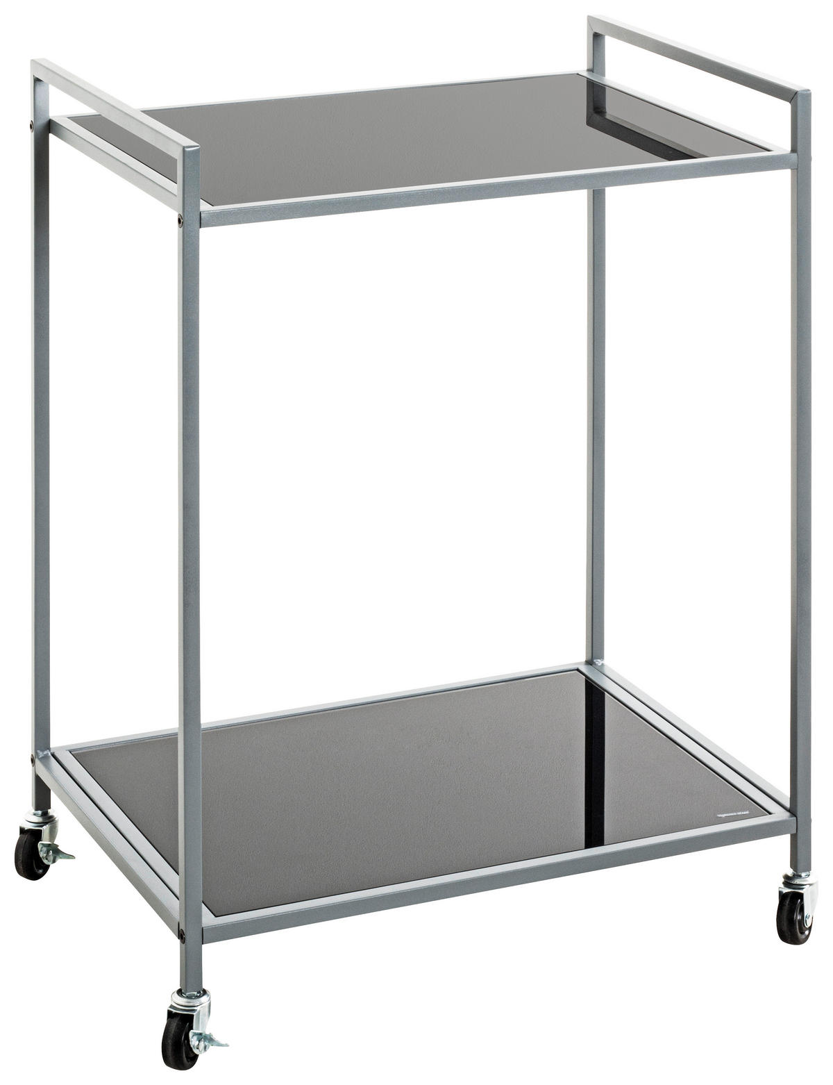 SERVIERWAGEN in Grau, Schwarz  - Schwarz/Grau, Trend, Glas/Kunststoff (50/36/69cm)