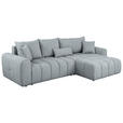 ECKSOFA  in Velours Grau  - Schwarz/Grau, KONVENTIONELL, Kunststoff/Textil (298/168cm) - Carryhome
