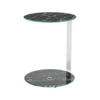 SIDOBORD i metall, glas, trämaterial 40/40/53 cm  - silver/svart, Basics, metall/trämaterial (40/40/53cm) - Kayoom
