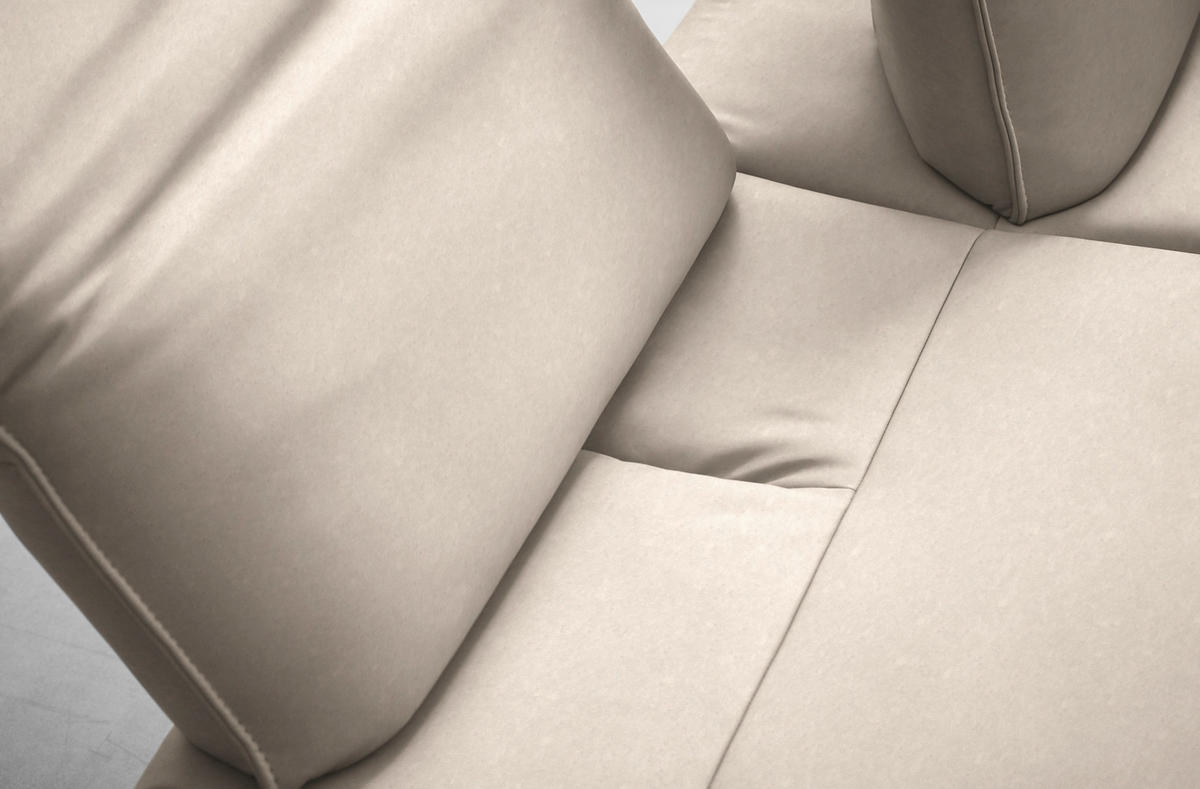 ECKSOFA Echtleder Beige  - Anthrazit/Beige, Design, Leder/Metall (230/290cm) - Johann Jakob