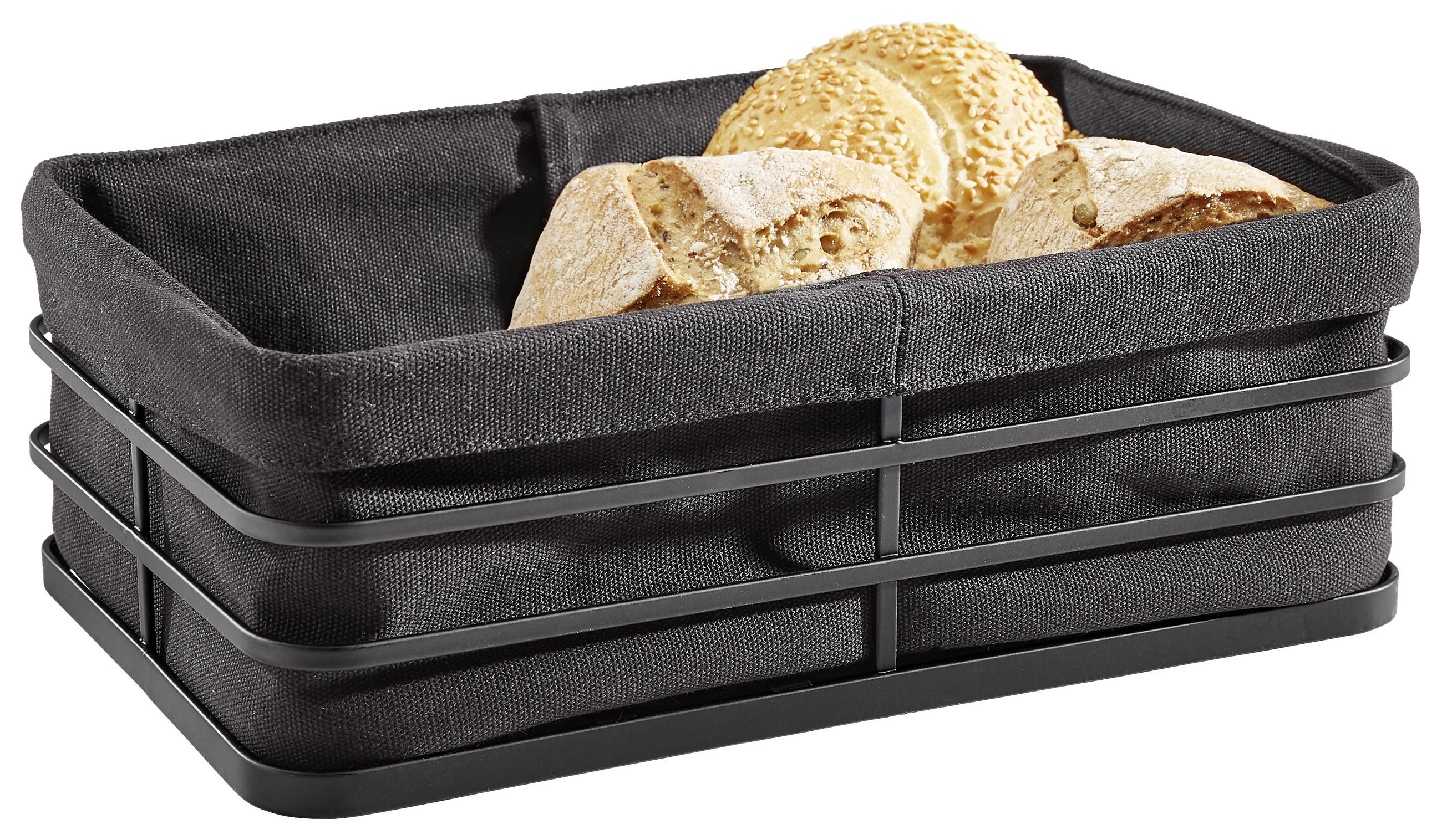 BROTKORB - Schwarz, Basics, Textil/Metall (27/17,5/9cm) - Homeware Profession.